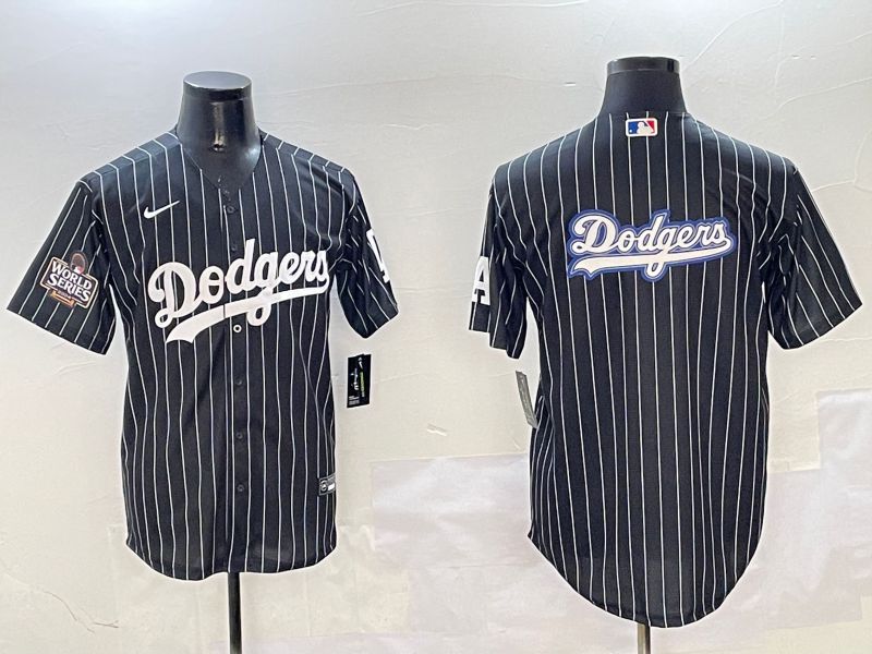 Men Los Angeles Dodgers Blank Black Stripe Jointly Name 2025 Nike MLB Jersey style 34->los angeles dodgers->MLB Jersey